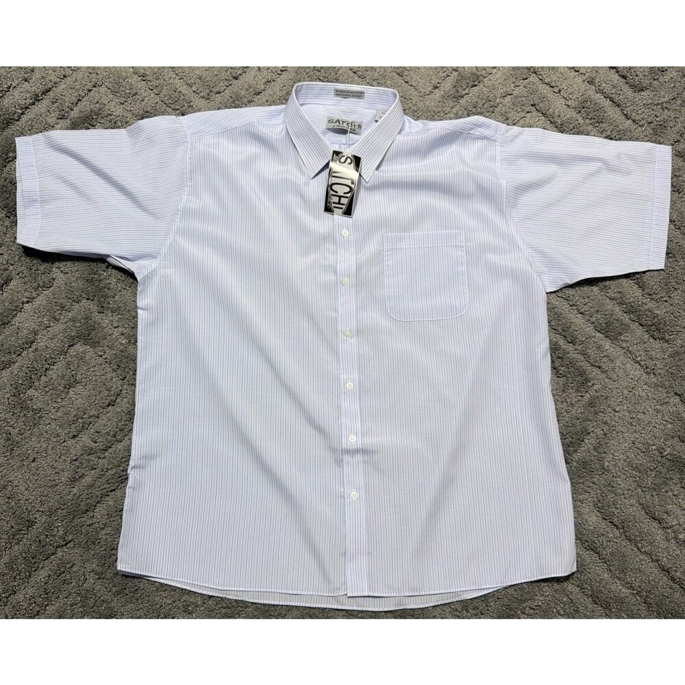 SATCHI Bruno Satchi Men's Striped Short Sleeve Dress Shirt Size 3XL New